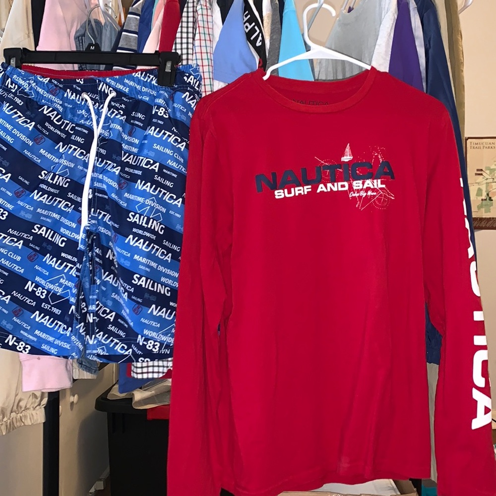 BRAND NEW MENS NAUTICA SHIRT & SHORTS COMBO